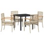 Conjunto de Comedor de Jardín 5 pcs Beige ratán sintético en Sillas de jardín | Comprar online en Foru.es