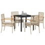 Conjunto de Comedor de Jardín 5 pcs Beige ratán sintético en Sillas de jardín | Comprar online en Foru.es