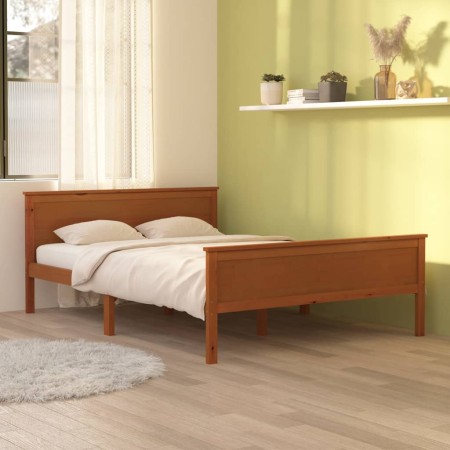 Estructura de cama madera maciza pino marrón miel 160x200 cm de vidaXL, Camas y somieres - Ref: Foro24-322192, Precio: 133,67...