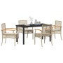 Conjunto de Comedor de Jardín 5 pcs Beige ratán sintético en Sillas de jardín | Comprar online en Foru.es
