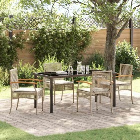Conjunto de Comedor de Jardín 5 pcs Beige ratán sintético en Sillas de jardín | Comprar online en Foru.es