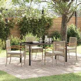 Conjunto de Comedor de Jardín 5 pcs Beige ratán sintético en Sillas de jardín | Comprar online en Foru.es