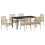 Conjunto de Comedor de Jardín 7 pcs Beige ratán sintético en Sillas de jardín | Comprar online en Foru.es
