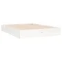 Small double bed frame white solid wood 120x190cm by vidaXL, Beds and slatted bases - Ref: Foro24-820073, Price: 114,87 €, Di...