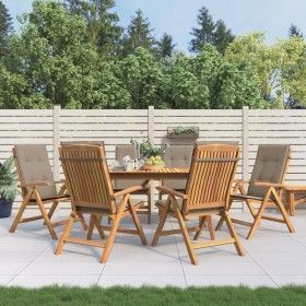 Sillas de jardín reclinables y cojines 6 uds madera maciza teca de vidaXL, Sillas de jardín - Ref: Foro24-3196501, Precio: 1,...