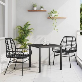 Conjunto de Comedor de Jardín 3 pcs Negro ratán sintético en Sillas de jardín | Comprar online en Foru.es
