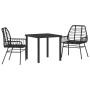 Conjunto de Comedor de Jardín 3 pcs Negro ratán sintético en Sillas de jardín | Comprar online en Foru.es