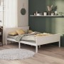 Estructura de cama de madera maciza de pino blanco 160x200 cm de vidaXL, Camas y somieres - Ref: Foro24-322185, Precio: 211,6...