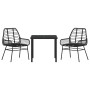 Conjunto de Comedor de Jardín 3 pcs Negro ratán sintético en Sillas de jardín | Comprar online en Foru.es