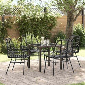 Conjunto de Comedor de Jardín 5 pcs Negro ratán sintético en Sillas de jardín | Comprar online en Foru.es