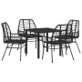 Conjunto de Comedor de Jardín 5 pcs Negro ratán sintético en Sillas de jardín | Comprar online en Foru.es