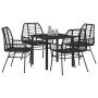 Conjunto de Comedor de Jardín 5 pcs Negro ratán sintético en Sillas de jardín | Comprar online en Foru.es