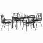 Conjunto de Comedor de Jardín 5 pcs Negro ratán sintético en Sillas de jardín | Comprar online en Foru.es