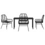 Conjunto de Comedor de Jardín 5 pcs Negro ratán sintético en Sillas de jardín | Comprar online en Foru.es