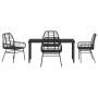 Conjunto de Comedor de Jardín 5 pcs Negro ratán sintético en Sillas de jardín | Comprar online en Foru.es