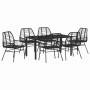 Conjunto de Comedor de Jardín 7 pcs Negro ratán sintético en Sillas de jardín | Comprar online en Foru.es
