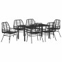 Conjunto de Comedor de Jardín 7 pcs Negro ratán sintético en Sillas de jardín | Comprar online en Foru.es