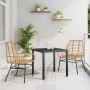 Conjunto de Comedor de Jardín 3 pcs Marrón ratán sintético en Sillas de jardín | Comprar online en Foru.es