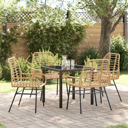 Conjunto de Comedor de Jardín 5 pcs Marrón ratán sintético en Sillas de jardín | Comprar online en Foru.es