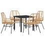 Conjunto de Comedor de Jardín 5 pcs Marrón ratán sintético en Sillas de jardín | Comprar online en Foru.es