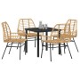 Conjunto de Comedor de Jardín 5 pcs Marrón ratán sintético en Sillas de jardín | Comprar online en Foru.es