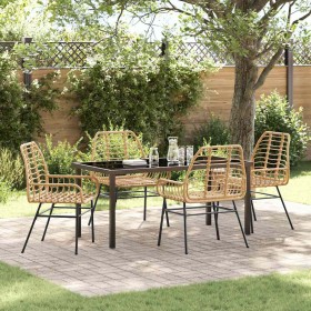 Conjunto de Comedor de Jardín 5 pcs Marrón ratán sintético en Sillas de jardín | Comprar online en Foru.es