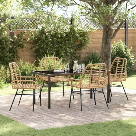 Conjunto de Comedor de Jardín 5 pcs Marrón ratán sintético en Sillas de jardín | Comprar online en Foru.es
