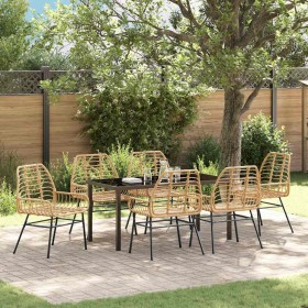 Conjunto de Comedor de Jardín 7 pcs Marrón ratán sintético en Sillas de jardín | Comprar online en Foru.es