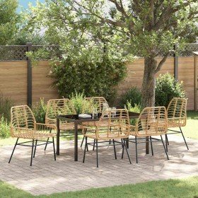 Conjunto de Comedor de Jardín 7 pcs Marrón ratán sintético en Sillas de jardín | Comprar online en Foru.es
