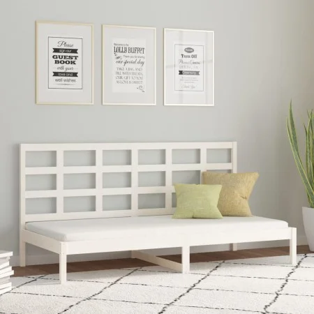 Sofá cama madera maciza de pino blanco 80x200 cm de vidaXL, Camas y somieres - Ref: Foro24-3108208, Precio: 132,88 €, Descuen...