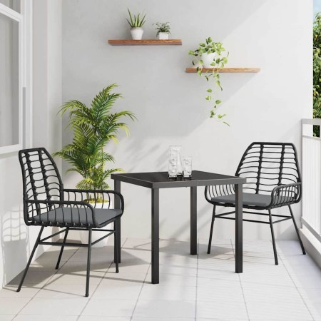 Conjunto de Comedor de Jardín 3 pcs Negro ratán sintético en Sillas de jardín | Comprar online en Foru.es