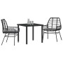 Conjunto de Comedor de Jardín 3 pcs Negro ratán sintético en Sillas de jardín | Comprar online en Foru.es