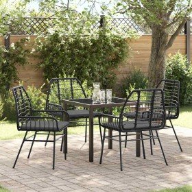 Conjunto de Comedor de Jardín 5 pcs Negro ratán sintético en Sillas de jardín | Comprar online en Foru.es