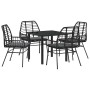 Conjunto de Comedor de Jardín 5 pcs Negro ratán sintético en Sillas de jardín | Comprar online en Foru.es