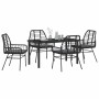 Conjunto de Comedor de Jardín 5 pcs Negro ratán sintético en Sillas de jardín | Comprar online en Foru.es