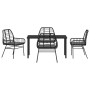 Conjunto de Comedor de Jardín 5 pcs Negro ratán sintético en Sillas de jardín | Comprar online en Foru.es
