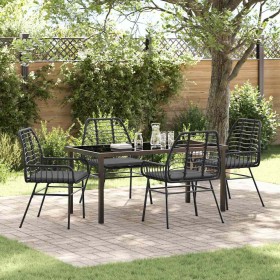 Conjunto de Comedor de Jardín 5 pcs Negro ratán sintético en Sillas de jardín | Comprar online en Foru.es