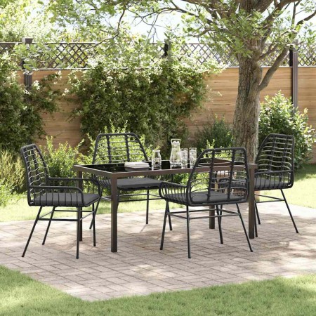 Conjunto de Comedor de Jardín 5 pcs Negro ratán sintético en Sillas de jardín | Comprar online en Foru.es