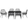 Conjunto de Comedor de Jardín 7 pcs Negro ratán sintético en Sillas de jardín | Comprar online en Foru.es