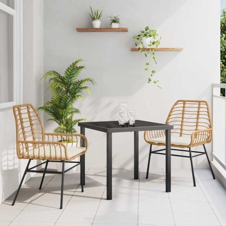 Conjunto de Comedor de Jardín 3 pcs Marrón ratán sintético en Sillas de jardín | Comprar online en Foru.es