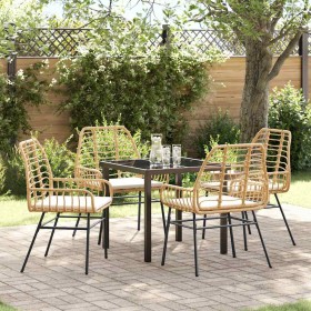Conjunto de Comedor de Jardín 5 pcs Marrón ratán sintético en Sillas de jardín | Comprar online en Foru.es
