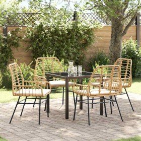 Conjunto de Comedor de Jardín 5 pcs Marrón ratán sintético en Sillas de jardín | Comprar online en Foru.es