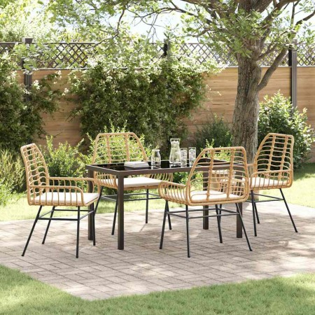 Conjunto de Comedor de Jardín 5 pcs Marrón ratán sintético en Sillas de jardín | Comprar online en Foru.es