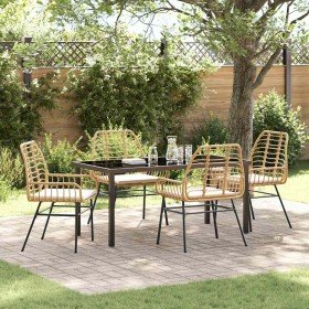 Conjunto de Comedor de Jardín 5 pcs Marrón ratán sintético en Sillas de jardín | Comprar online en Foru.es