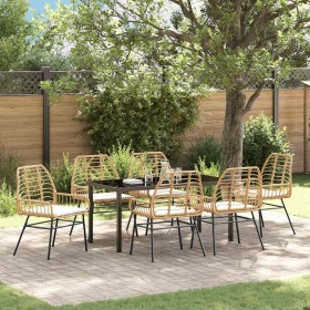 Conjunto de Comedor de Jardín 7 pcs Marrón ratán sintético en Sillas de jardín | Comprar online en Foru.es