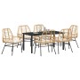 Conjunto de Comedor de Jardín 7 pcs Marrón ratán sintético en Sillas de jardín | Comprar online en Foru.es