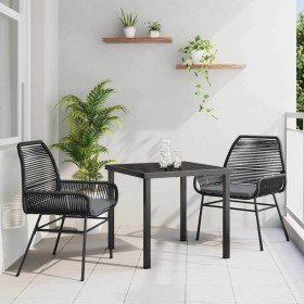 Conjunto de Comedor de Jardín 3 pcs Negro ratán sintético en Sillas de jardín | Comprar online en Foru.es