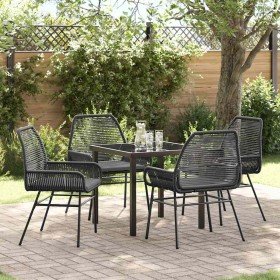 Conjunto de Comedor de Jardín 5 pcs Negro ratán sintético en Sillas de jardín | Comprar online en Foru.es