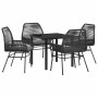 Conjunto de Comedor de Jardín 5 pcs Negro ratán sintético en Sillas de jardín | Comprar online en Foru.es