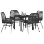 Conjunto de Comedor de Jardín 5 pcs Negro ratán sintético en Sillas de jardín | Comprar online en Foru.es